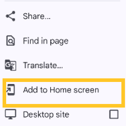 Add to Home Screen
